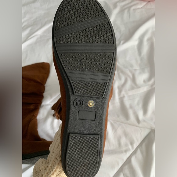 Brown Mid Calf Suede Boots - Picture 3 of 4